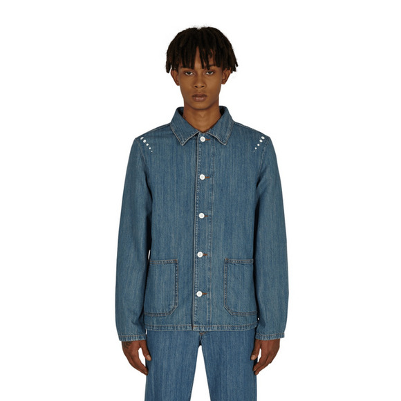 A.p.c. x Rth Veste Stenciled Denim Shirt Blue Size XL